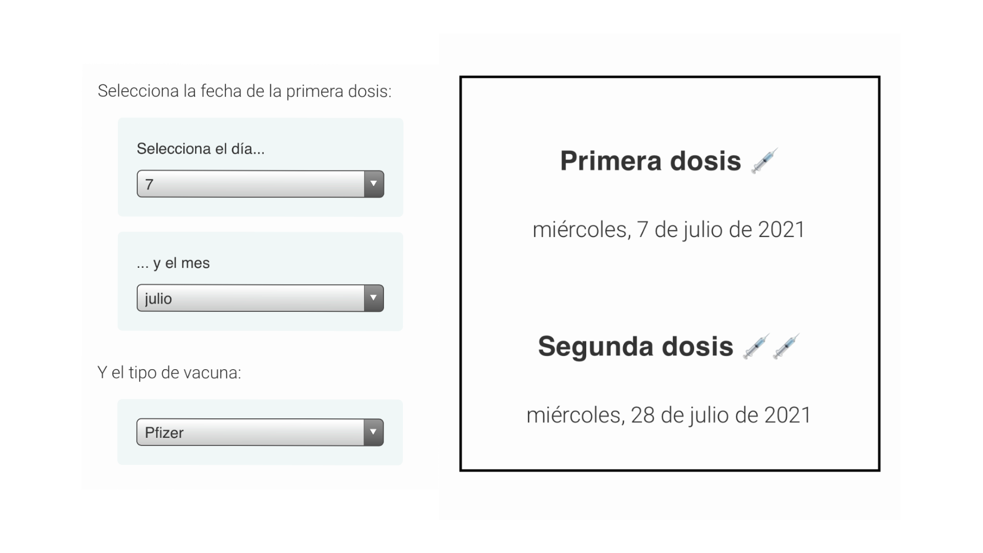 ¿Cuándo te toca la segunda dosis?
